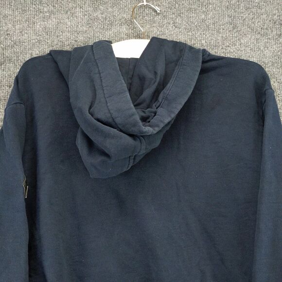 Avenue George V Paris Pullover Hoodie Size L Blue Embroidered Bear SEE DESC - Picture 9 of 12